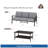 2 Piece Outdoor Patio Set, 70” All-Weather Metal 3-Seat Metal Patio Sofa And Rectangular Coffee Table , Khaki Frame With Gray Cushions-586228533-586228535