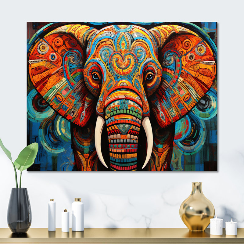 " Elephant Tribal Majesty ", 30" H x 40" W