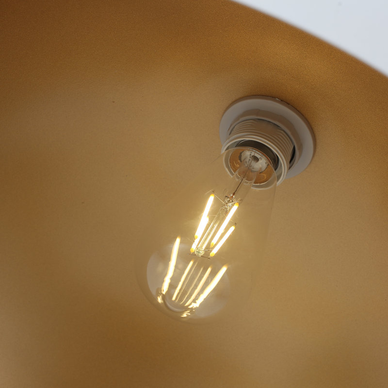 Meghrig 1 - Light 17.7"/19.7"/23.6" Wide Modern Industrial Oversized Large Single Dome Pendant with Wrought Iron, White