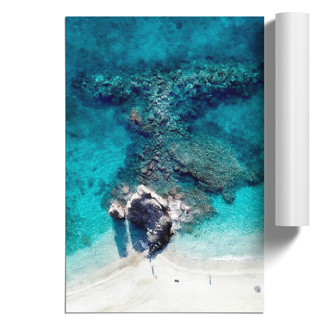 Above Monterosso Al Mare in Cinque Terre Italy Painting - Frameless Print