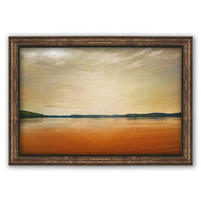Day's End Seaside par Hal Halli. Impression sur papier - Montée et encadrée