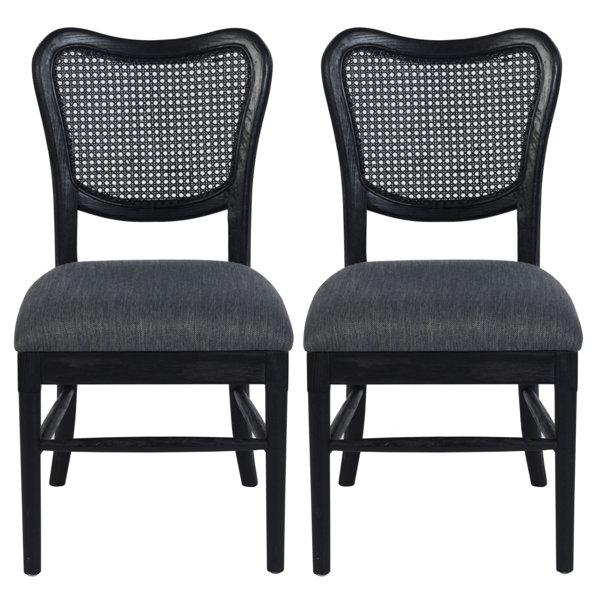 King Louis Back Side Chair Laurel Foundry Modern Farmhouse Frame Color: Black , Upholstery Color: Rustic Gray