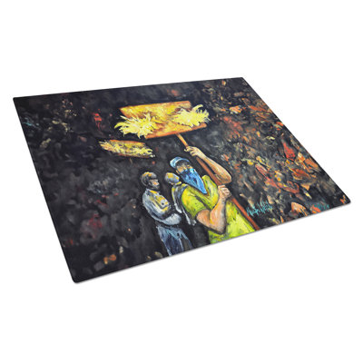 Turn Up The Heat Mardi Gras Glass Cutting Board