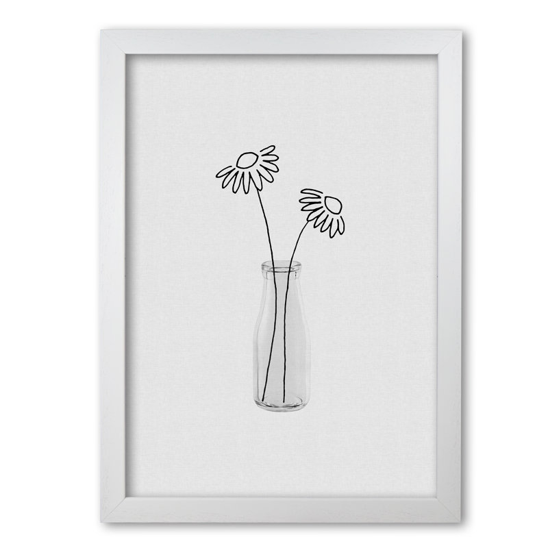 Flower Still Life II - Print, 30 cm H x 21 cm W x 5 cm D, White Grain Frame