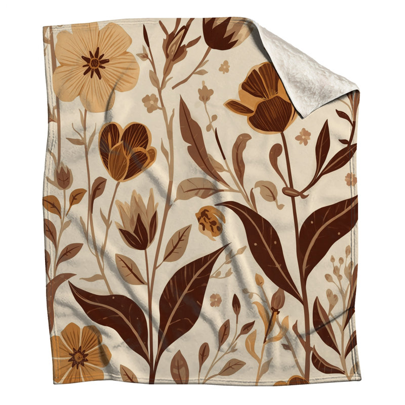 Couvertures Botanical Floral Illustration, 60in W x 80in H