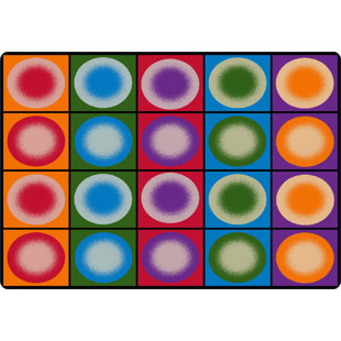 Rectangle Geometric Machine Woven Nylon Rug