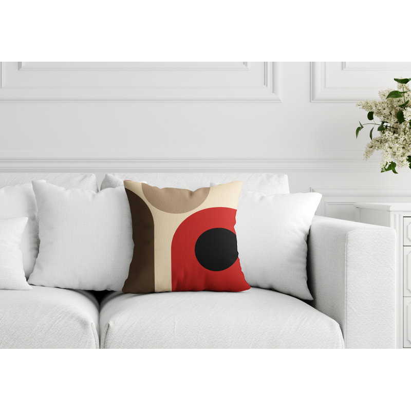 Yenz Outdoor Reversible Throw Pillow, 17" x 17", Red