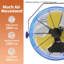 Ventilateur mural extérieur 14 vitesses haute vitesse 14 vitesses, 3 vitesses, 2600 CFM, IP44 résistant aux intempéries, cordon de 9 pi et prise GFCI, pour patio, station de travail - Homologué UL