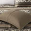 Édredon brun / grand 5 pièces avec coussins rayés à chevrons. Matériau, coussins décoratifs en tissu lavables à la machine et à taches, brun. Tissu, rembourrage,-118740009