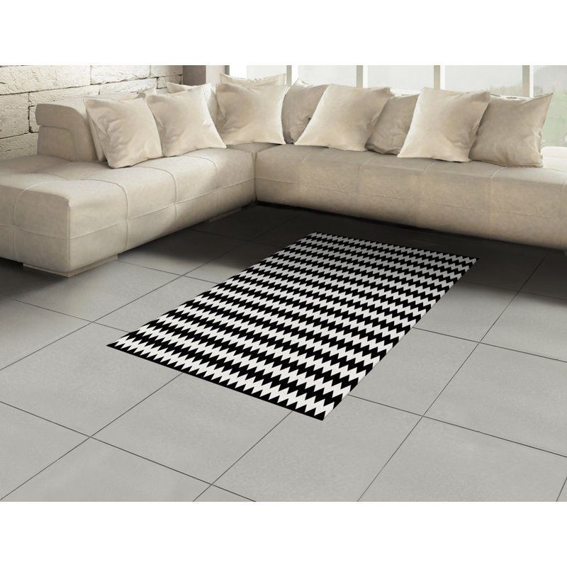 Chevron High Density Long Fiber Poly Threads Decorative Area Rug Carpet, Rectangle 4' x 5'8"