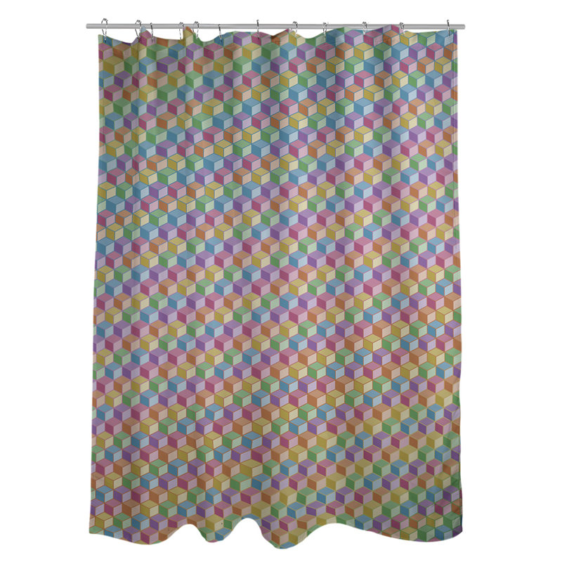 Rideau simple sower cube en arc de elizabeth katelyn, Rouge / Rose / Jaune