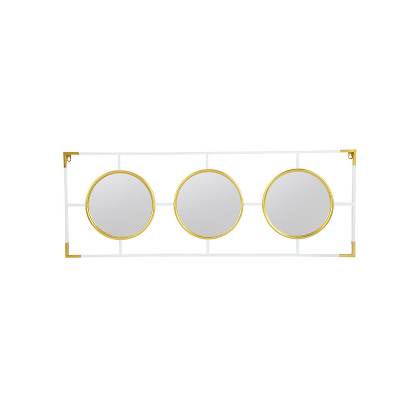 Miroir doré blanc, art mural