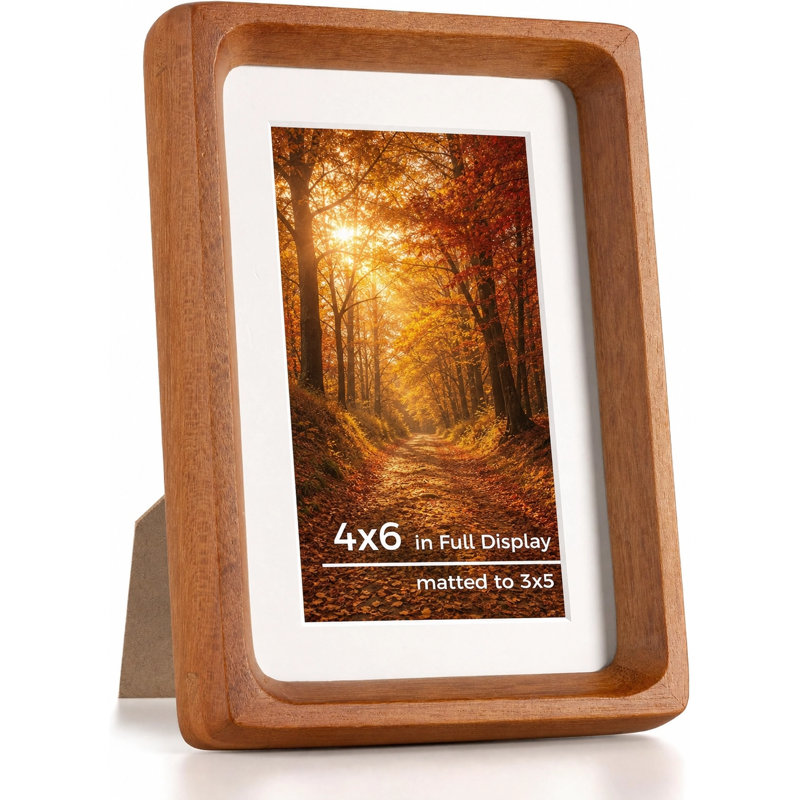 Cadre photo en bois massif avec passe-partout, Walnut, 8" x 10" Matted to 5" x 7"
