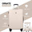 bagages 4 pièces valise légère en ABS avec roues rotatives, 24 pouces et 28 pouces avec verrou TSA, (16/20/24/28) BLANC