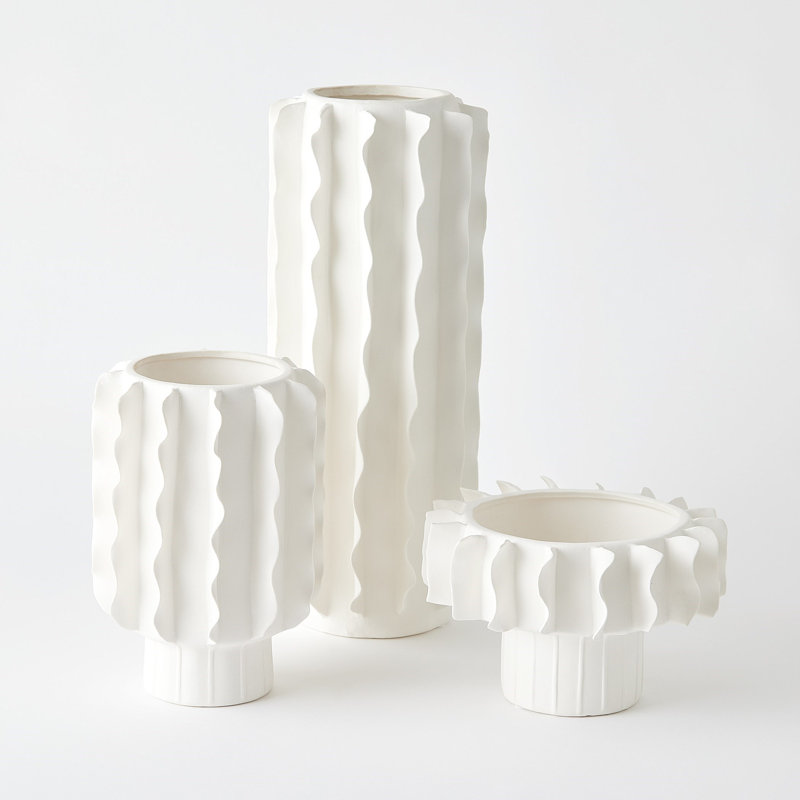 Frilled Bowl-Matte White