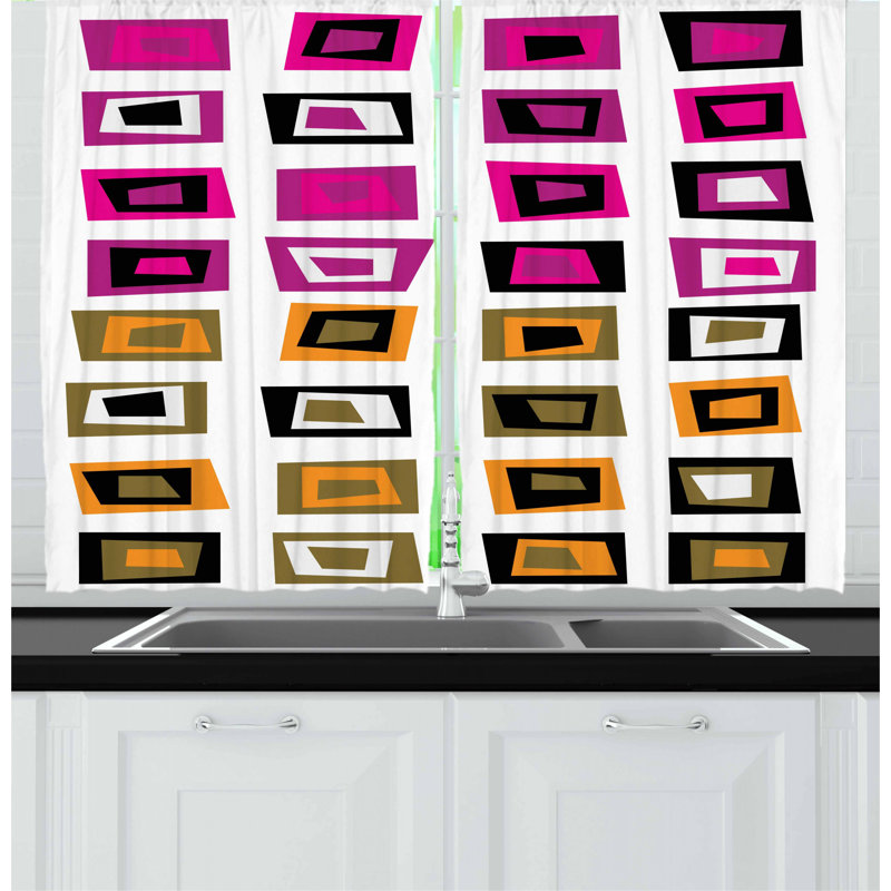 Geometric Tailored Kitchen Curtain