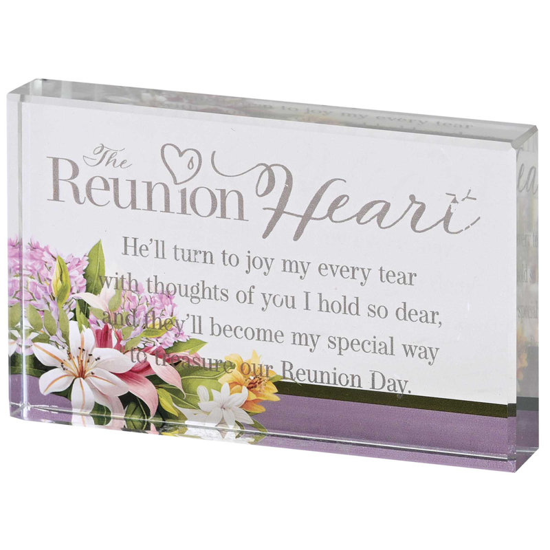 Tabletop Glass Plaque The Reunion Heart