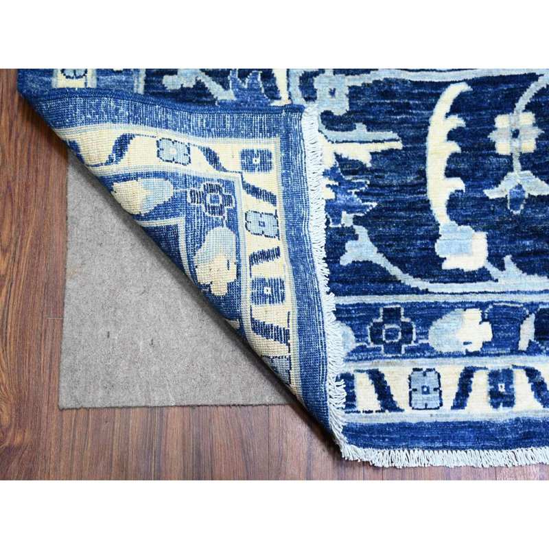 Tapis bleu nouvel âge en laine 11 pi 8 po x 14 pi 4 po Zhuo