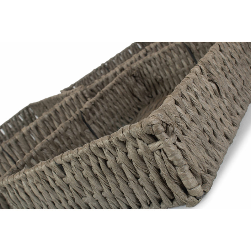 Lily Manor 4 Piece Wicker Storage Tray Basket Set