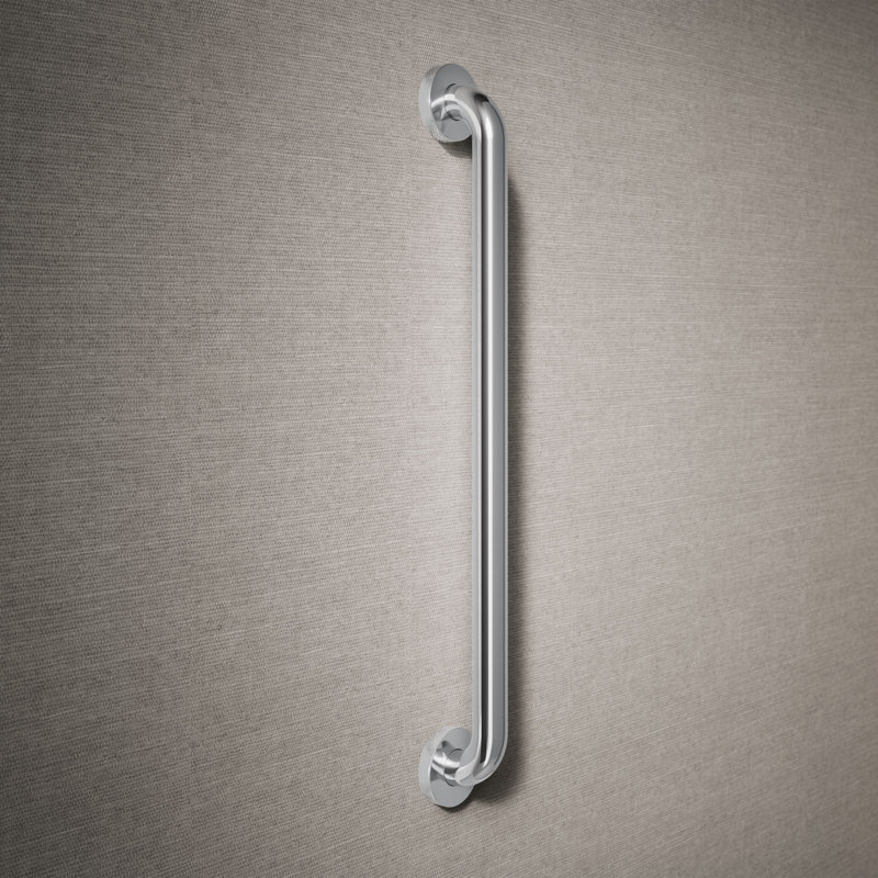 Barre d'appui contemporaine, L 24 po, Acier inoxydable poli