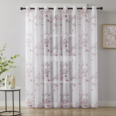 Beautiful Printed Boho Patio Door Floral Curtains For Sliding Glass Door or Extra Large Windows