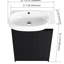 Meuble-lavabo de 23 po avec lavabo. Fabrication compacte moderne. Mécanisme de porte à fermeture en douceur. Volume de rangement généreux. Couleur châtaignier noir. Meuble-lavabo autoportant, portes, armoire et simplicité