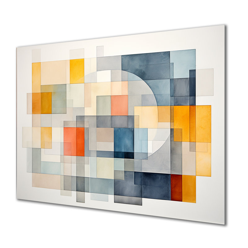 Multicolor Cubes Patterns IV - Geometric Metal Wall Art, 12" H x 20" W x 1" D