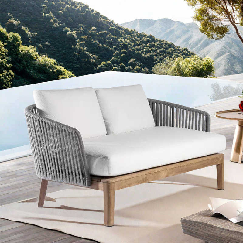 Causeuse d'extérieur 59,0 po avec coussins Sunbrella®