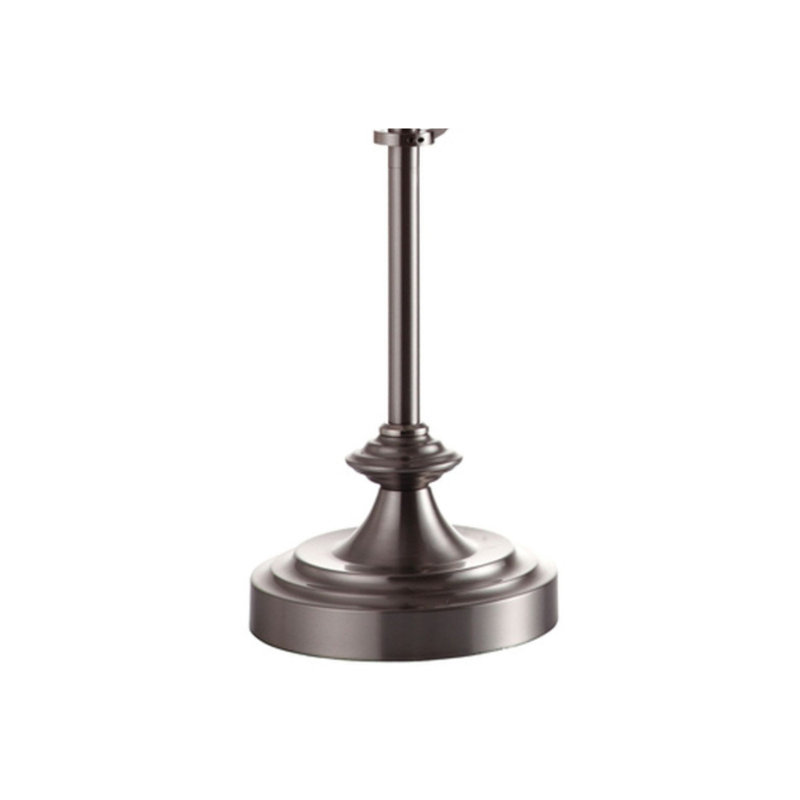 Lampe de table réglable en métal de 24,5 po de hauteur avec bras pivotant perchoir, finition argentée