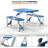4 Ft Camping Picnic Table Set With 4 Seats With Umbrella Hole Folding Lightweight Suitcase Card Table-220 Lbs Support Aluminum Frame, Plastic RV Tabletop For Barbecue,Travel,Outing,Gathering
