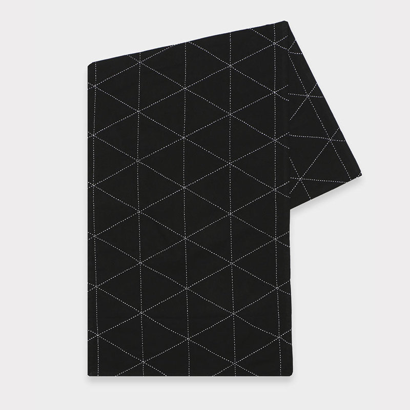 Handmade Table Runnner, Charcoal, Geometric