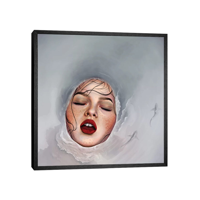 High Tide by Teodora Jelenic - Painting on Canvas, Black Framed, 93.98 cm H x 93.98 cm W
