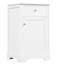 Meuble-lavabo de 20 po avec lavabo - rangement blanc moderne, porte à fermeture douce, tablette de rangement réglable-1898235765
