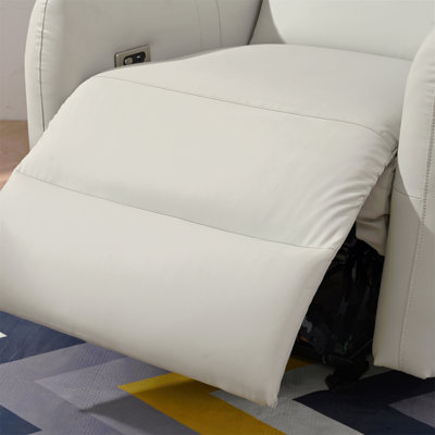 Fauteuil inclinable mural près du mur, fauteuil inclinable électrique, fauteuil inclinable électrique pour le salon, fauteuil inclinable en cuir PU pour petit espace, canapé inclinable pour chambre / appartement / véhicule récréatif, avec port USB (type C) (gris clair)