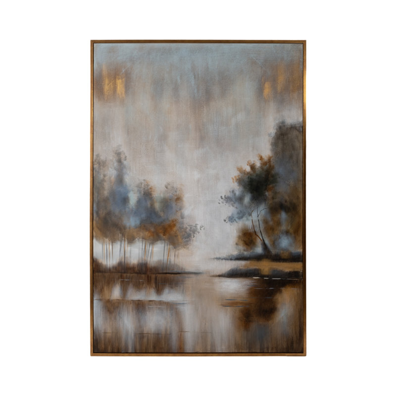 Large Multicolor Abstract Landscape Canvas Painting