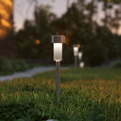 All - Weather Solar Powered Stainless Steel LED Landscaping Lights