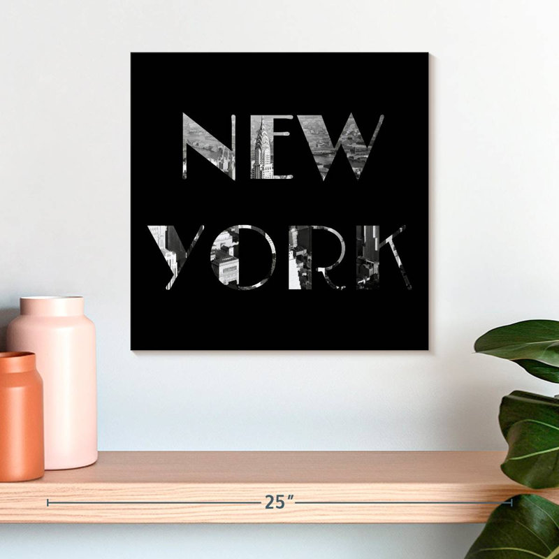Tergel New York, typographie, H 16 po x l 16 po
