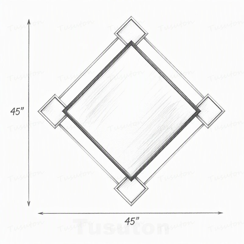 Iron Frame Square Wall Mirror