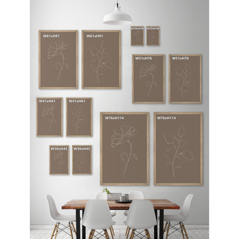 Leaves And Flower by Marmont Hill - 2 Piece Single Picture Frame Painting Set, 91" H x 61" W x 3.81" D