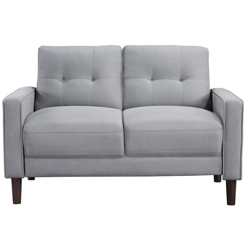Bouirou Upholstered 54.25'' Loveseat, Grey Polyester