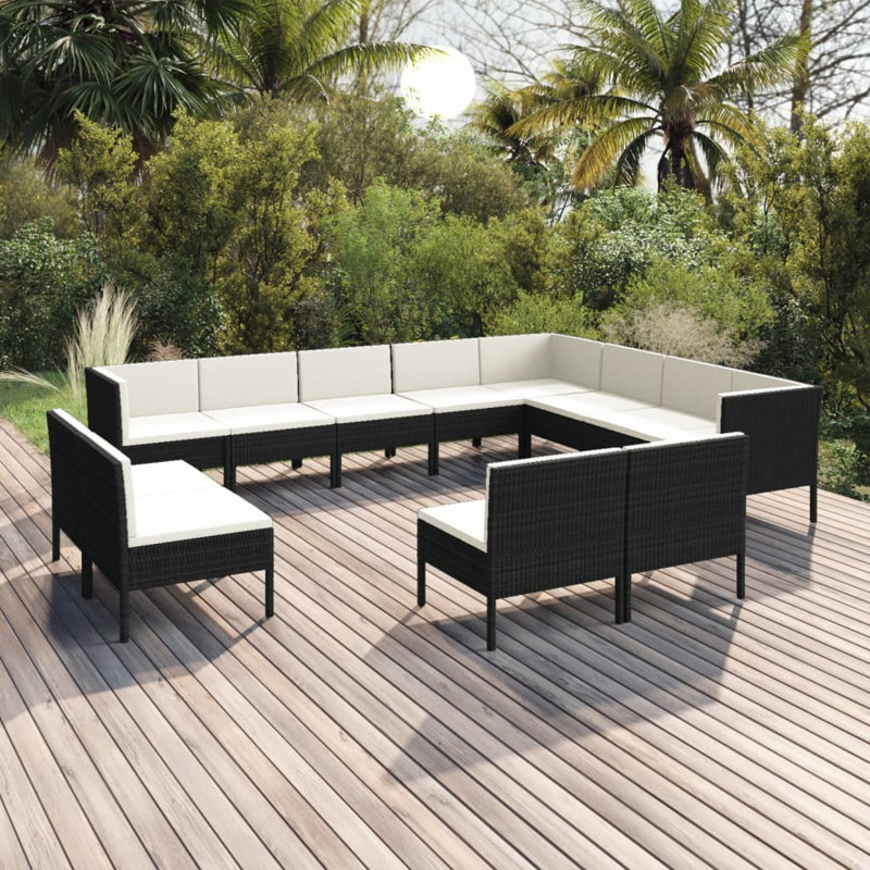 Ensemble de conversation modulaire avec coussins 5 pièces Absa