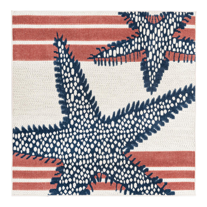 Millville Indoor/Outdoor Rug Ivory, Square 5'3"