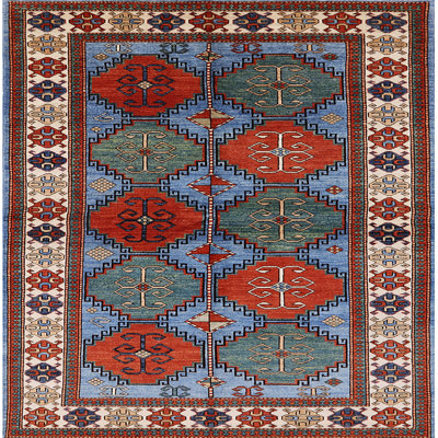 Tapis oriental rouge et bleu