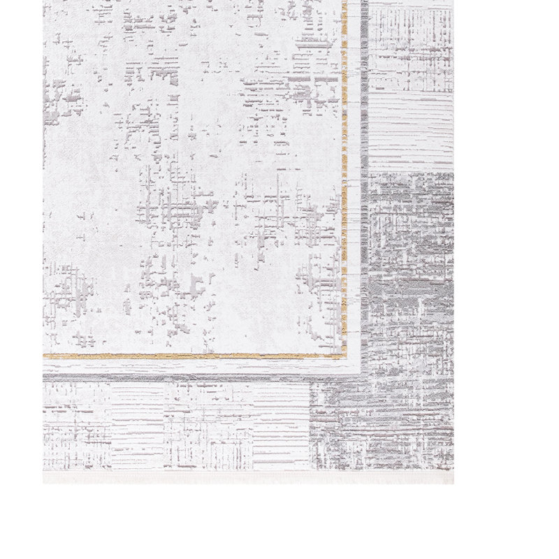 Jarlathus Tencel Striped Indoor Rug, Rectangle 3'4" x 6'7"