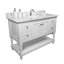 Plateau de meuble-lavabo simple 43 po blanc avec lavabo