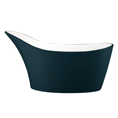 Amalfi 64-1/4" x 31-1/4" Freestanding Soaking Bathtub in Volcanic Limestone™ with No Overflow Hole