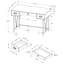 Bureau de bureau à domicile en stratifié gris, 48 po avec rangement, support pour pieds en métal noir, plateau et base d'ordinateur de style moderne, rangement disponible