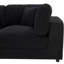 Canapé d'angle modulaire en velours côtelé noir de 284 cm (112 po) avec configuration personnalisée et coussins décoratifs, canapé 5 places pour salon/appartement