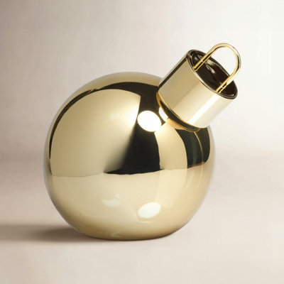 Lighted Glass Slanted Ball Holiday Accent