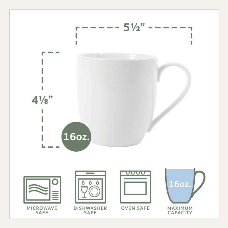 Ensemble de 4 tasses blanches Fitz and Floyd